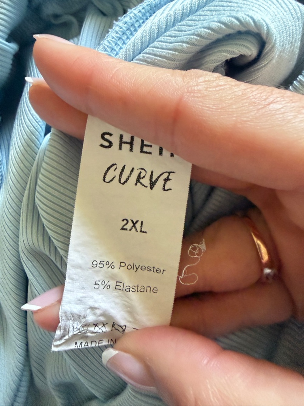 Light Blue Ribbed Two-Piece Lounge Set - Picture 6 of 7